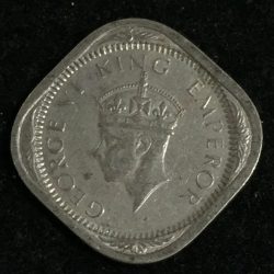 Alternative view of 1940 India - British 2 Annas - George VI rare coin Lowest price #A-151