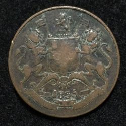 1835 India - British ½ Anna rare coin #A-177