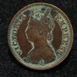 Alternative view of 1899 India - British ½ Pice - Victoria coin Lowest Price #A-189