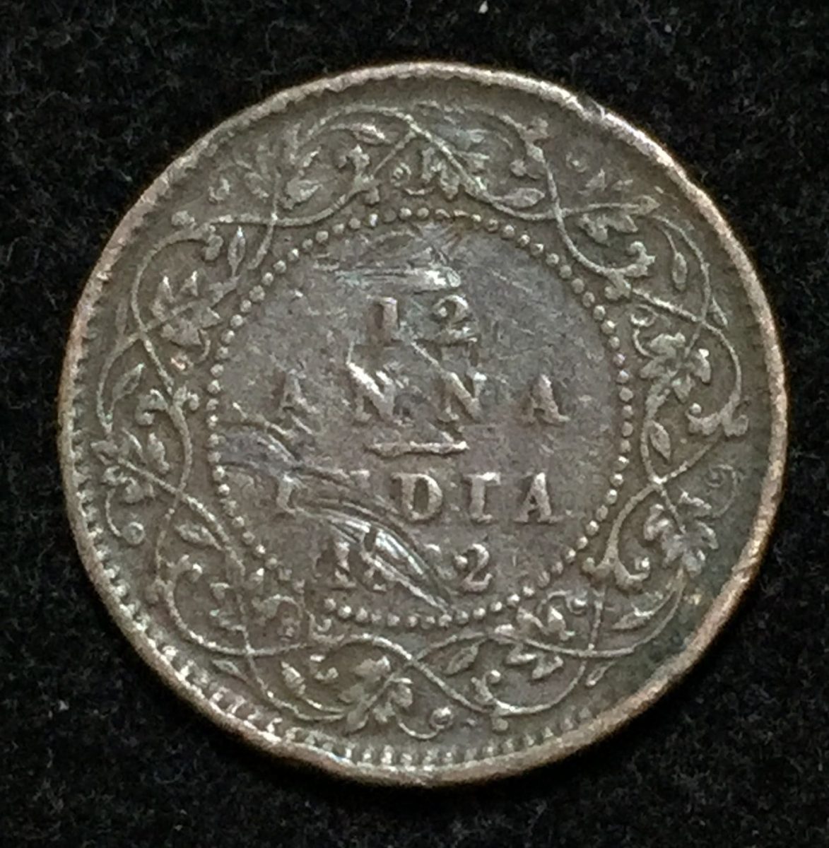 1882 India - British 1⁄12 Anna - Victoria coin Lowest Price #A-190 - Image 2