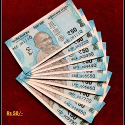 Rs 50/- India Banknote Solid Set Gem Unc 001110 to 009990 Latest Issue Unique and Rare