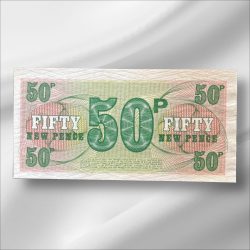 Alternative view of GREAT BRITAIN - BRITISH ARMED FORCES 50 NEW PENCE WORLD BANK NOTE Gem UnC Bank note ending 786 Collectable Series