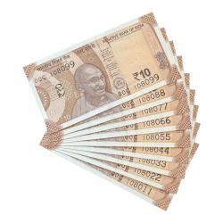 Rs 10/- India Banknote Gem Unc 108 sets Latest Issue Unique and Rare
