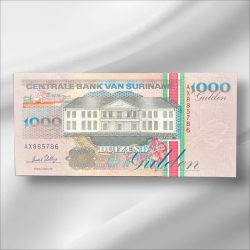 Suriname, Republic 1000 gulden UnC Bank note ending 786 Collectable Series Unique and Rare