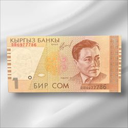 Kyrgyzstan 1 Som GemUnC Bank note ending 786 Collectable Series Unique and Rare