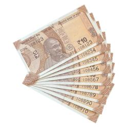 Rs 10/- India Banknote Gem Unc 108 sets Latest Issue Unique and Rare