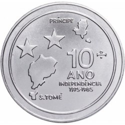 São Tomé and Príncipe, 100 Dobras, 1985, KM #42, 10th Anniversary of Independence, AUNC Condition.