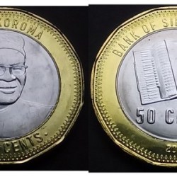 SIERRA LEONE, 50 Cents, 2022, Bimetal, KM# 507, UNC Condition.