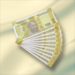 Rs 20 India Banknote Triple Number 10 Note Set Number 050505 Gem Unc Very Unique and Rare