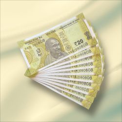 Rs 20 India Banknote Triple Number 10 Note Set Number 080808 Gem Unc Very Unique and Rare