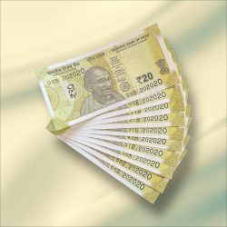 Rs 20 India Banknote TRIPLING Number 10 Note Set Number 202020 Gem Unc Very Unique and Rare