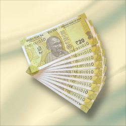 Rs 20 India Banknote Triple Number 10 Note Set Number 101010 Gem Unc Very Unique and Rare