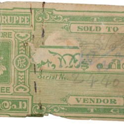 Postal Stamp of George VI 1-1/2 Anna Service Purple Colour, Used as per Image.