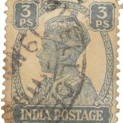 Postal Stamp of George VI 3 Pies Grey Colour - Used Condition as per Image.