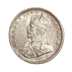Alternative view of British India Silver 2 ANNAS Year 1916 King GEORGE-V High AUNC Collectable Grade.