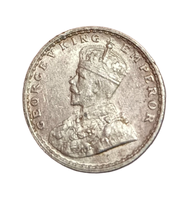 British India Silver 2 ANNAS Year 1916 King GEORGE-V High AUNC Collectable Grade. - Image 2
