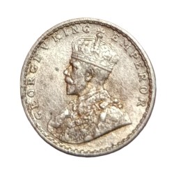 Alternative view of British India Silver 2 ANNAS Year 1917 King GEORGE-V High Collectable Grade.