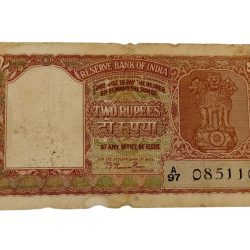 2 Rupees Old Big FAFRA Issue B.RAMA RAO Gujrati FIRST ISSUE **V. RARE** Collectable Grade with Minor Torns.