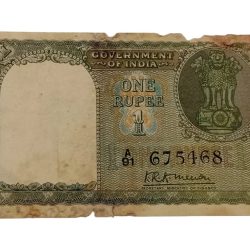 One Rupee Old FLORAL MOTIF Design FIRST Issue K.R K MENON **EX-RARE** Collectable Grade with Minor Torns.