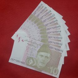 PAKISTAN 10 RUPEE NOTE GEM UNC CONDITION EACH NOTE PRICE 105