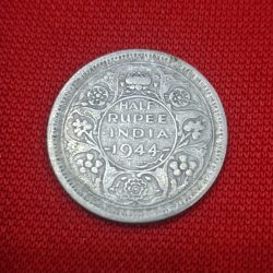 Half Rupee 1944 Coin George VI King Emperor