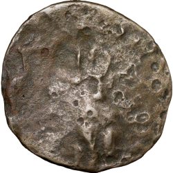 Potin Coin of Western Kshatrapa(1st - 3rd Cen. AD) Bull Facing within Beaded Border Rare