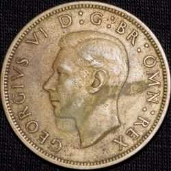 Alternative view of Copper-Nickel 1/2 Crown of George VI (AD 1949) of George VI from Great Brittain
