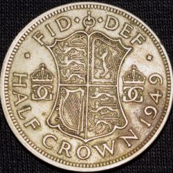 Copper-Nickel 1/2 Crown of George VI (AD 1949) of George VI from Great Brittain