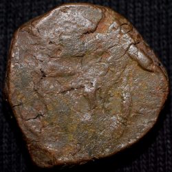 Alternative view of Copper Paisa of Hyderabad State (18th Cen. AD) of Amravati Mint Double-Strucked