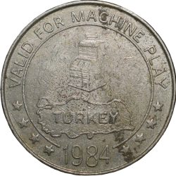 Alternative view of Copper-Nickel Token from Turkey (AD 1984)