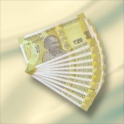 Rs 20 India Banknote Triple Number 10 Note Set Number 303030 Gem Unc Very Unique and Rare