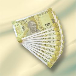 Rs 20 India Banknote Triple Number 10 Note Set Number 313131 Gem Unc Very Unique and Rare