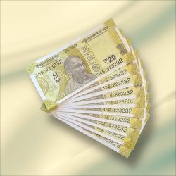 Rs 20 India Banknote Triple Number 10 Note Set Number 323232 Gem Unc Very Unique and Rare