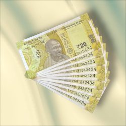 Rs 20 India Banknote Triple Number 10 Note Set Number 343434 Gem Unc Very Unique and Rare