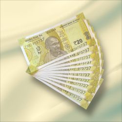 Rs 20 India Banknote Triple Number 10 Note Set Number 373737 Gem Unc Very Unique and Rare