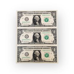 United States of America Issue USD 1 UNCUT 3 Piece GEM UNC Unique and Rare Tope Collectible Item USA