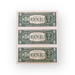 Alternative view of United States of America Issue USD 1 UNCUT 3 Piece GEM UNC Unique and Rare Tope Collectible Item USA