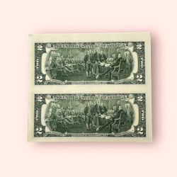 Alternative view of United States of America Issue USD 2 UNCUT 2 Piece GEM UNC Unique and Rare Tope Collectible Item USA