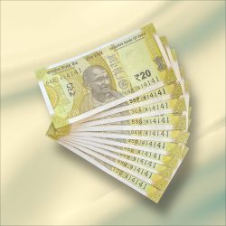 Rs 20 India Banknote Triple Number 10 Note Set Number 414141 Gem Unc Very Unique and Rare