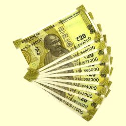 Rs 20/- 011000 to 099000 Gem Unc India Banknote New Issue Set Unique and Rare