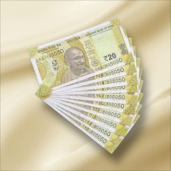 Rs 20 India Banknote Triple Number 10 Note Set Number 505050 Gem Unc Very Unique and Rare