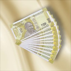 Rs 20 India Banknote Triple Number 10 Note Set Number 525252 Gem Unc Very Unique and Rare