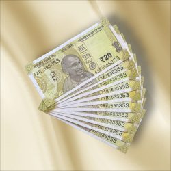 Rs 20 India Banknote Triple Number 10 Note Set Number 535353 Gem Unc Very Unique and Rare