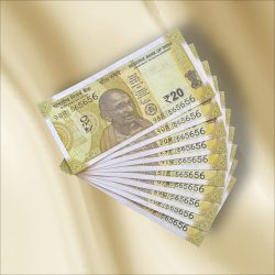 Rs 20 India Banknote Triple Number 10 Note Set Number 565656 Gem Unc Very Unique and Rare