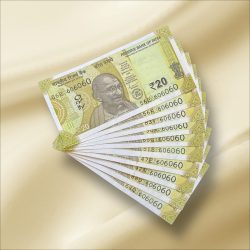 Rs 20 India Banknote Triple Number 10 Note Set Number 606060 Gem Unc Very Unique and Rare