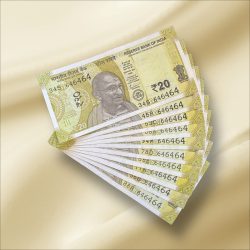 Rs 20 India Banknote Triple Number 10 Note Set Number 646464 Gem Unc Very Unique and Rare