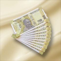 Rs 20 India Banknote Triple Number 10 Note Set Number 676767 Gem Unc Very Unique and Rare