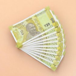 Rs 20 India Banknote Triple Number 10 Note Set Number 717171 Gem Unc Very Unique and Rare