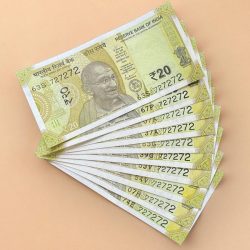 Rs 20 India Banknote Triple Number 10 Note Set Number 727272 Gem Unc Very Unique and Rare