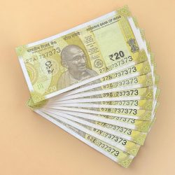 Rs 20 India Banknote Triple Number 10 Note Set Number 737373 Gem Unc Very Unique and Rare